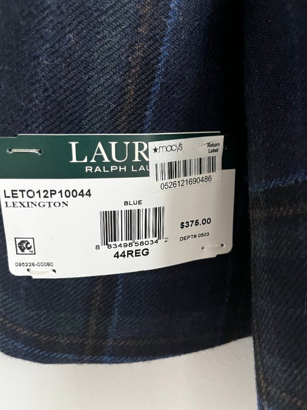 Lauren Ralph Lauren NWT Lexington Ultraflex Blue Plaid Sport Coat 44REG - Picture 6 of 8